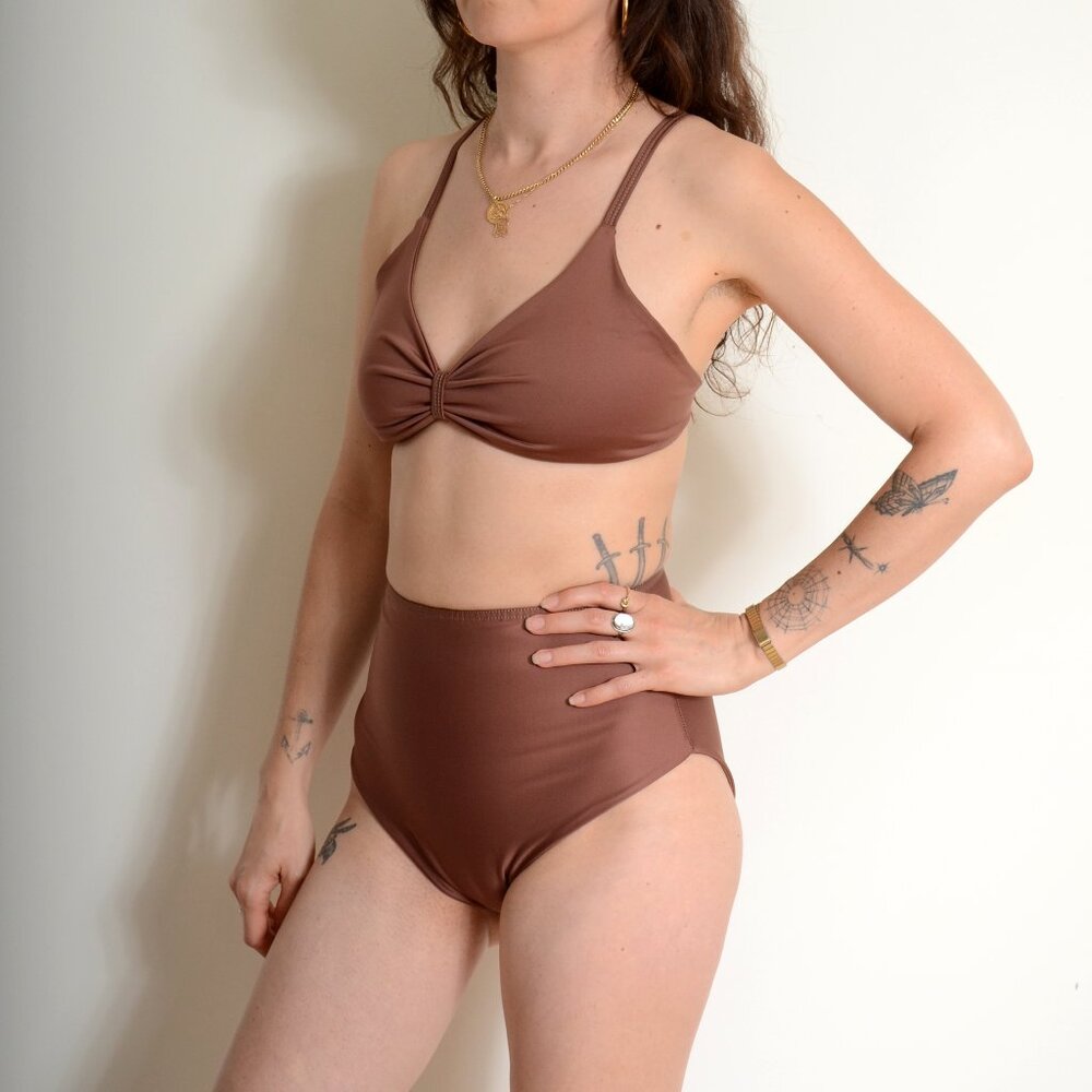 Hackwith Design House two piece SWIMSUIT in Chestnut, size Medium